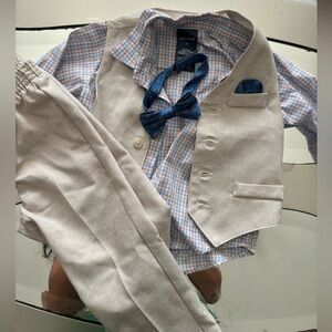 Baby boy beige suit set 3T